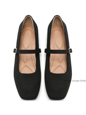 Women's Mesh Mary Jane Flats Soft Square Toe Breathable Ballet Work Shoes